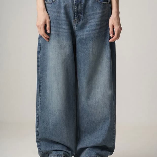 어반드레스 incision wide denim pants blue