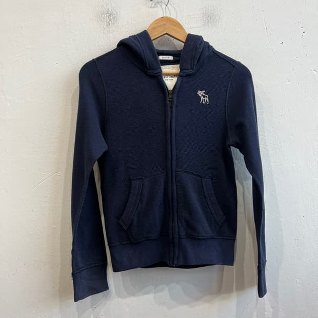 아베크롬비 와플 후드집업 네이비 우먼즈 S