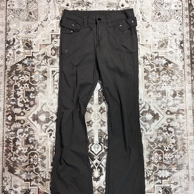 y2k khaki side strap pants