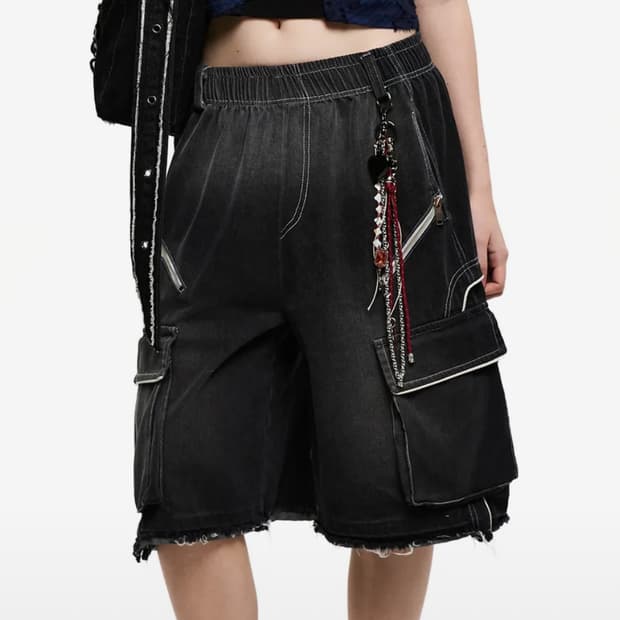 RSSC WASHING CARGO DENIM BERMUDA PANTS 