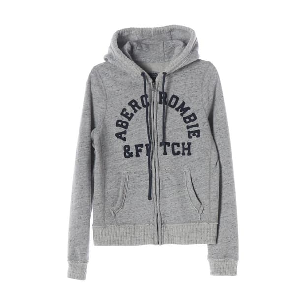아베크롬비 앤 피치 빅로고 기모 후드 집업 그레이 XS