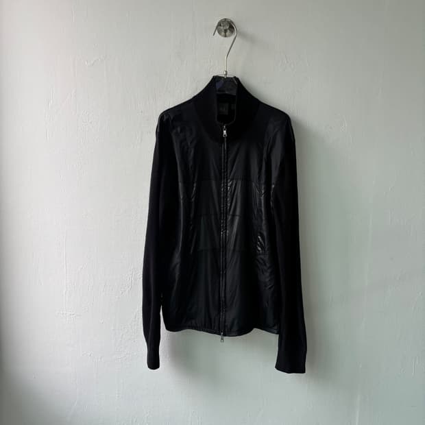 아르마니 익스체인지 나일론 하이브리드 니트 집업