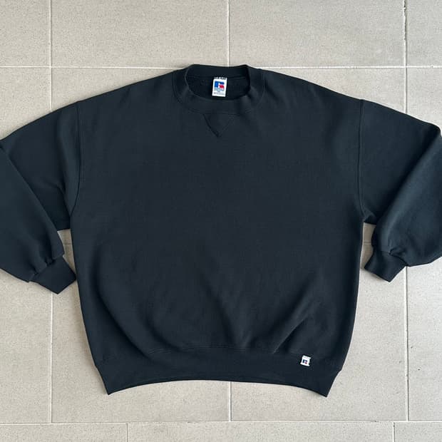 90s 빈티지 러셀 스웻셔츠 블랙 XXL USA
