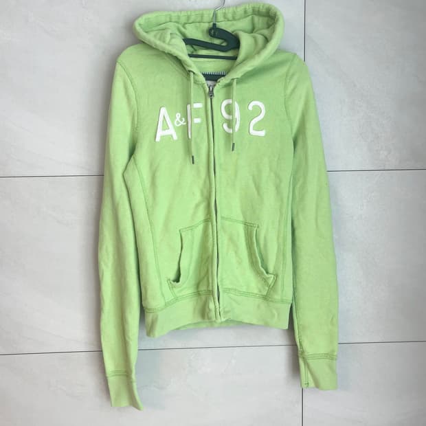 아베크롬비 A&F 스펠로고 후드집업 그린 [S] 