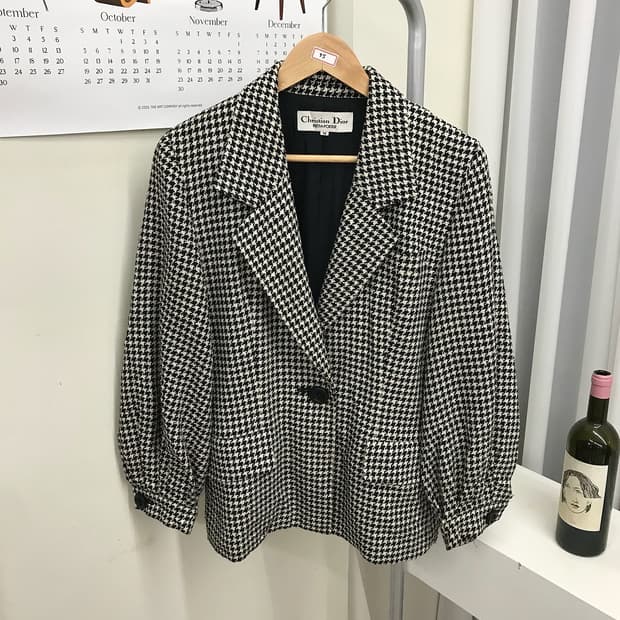 디올 하운드 체크 벌룬 자켓