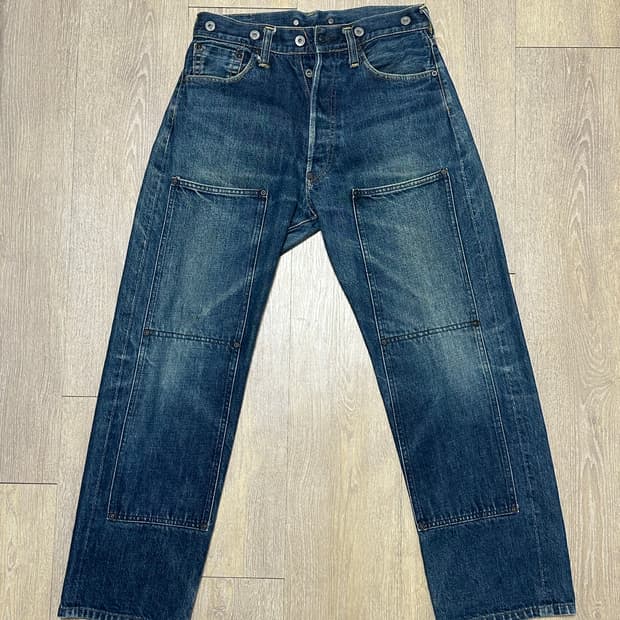 90s EVIS JEANS 더블니 셀비지 데님
