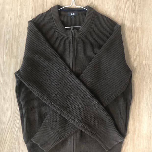 유니클로 c 브라운 니트집업 L