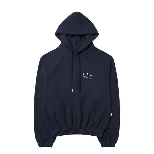 아이앱 스튜디오 헤링본 후드 네이비 화이트