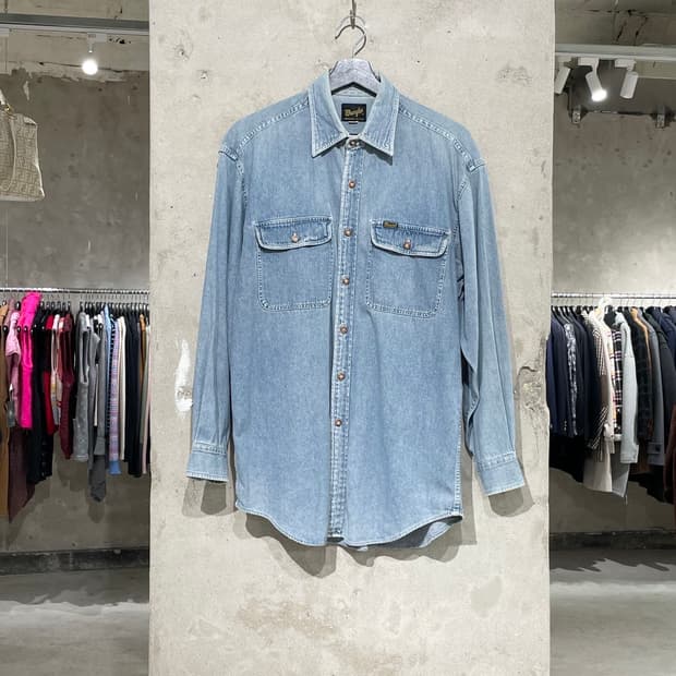 랭글러 연청 트윈 포켓 데님 셔츠