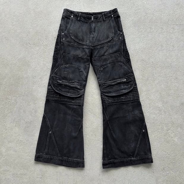 veindals wax luster biker pants