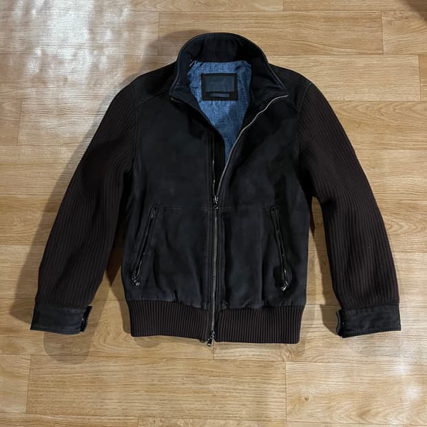 [95] 빨질레리 니트 가죽자켓