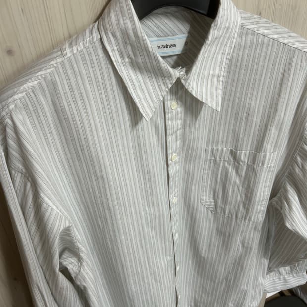 웨이비니스 Horizon Stripe Shirt Black (1)