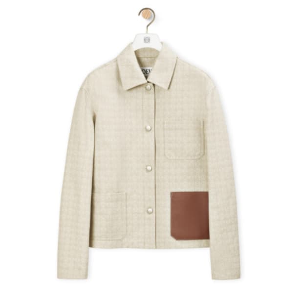 로에베 애나그램 자카드 버튼 자켓 38