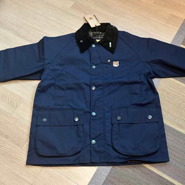 바버 메종키츠네 폭스헤드 뷰포트 왁스자켓 사이즈M