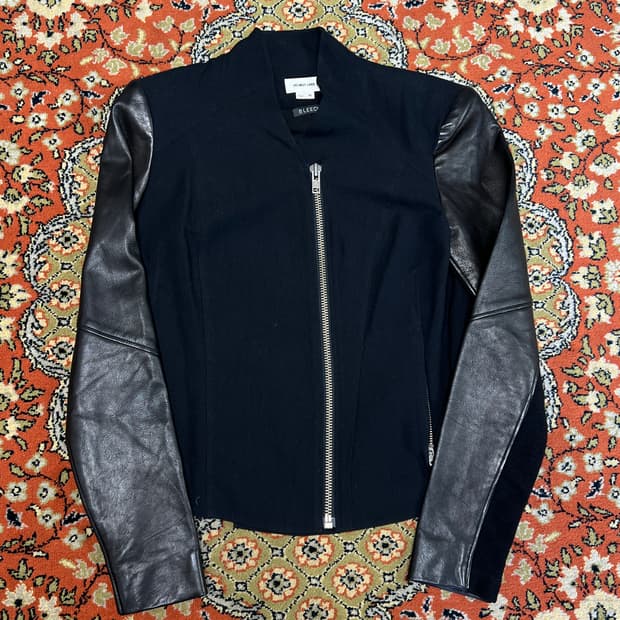 [M] 헬무트랭(Helmut Lang) Bleeker 레더 암 믹스 자켓