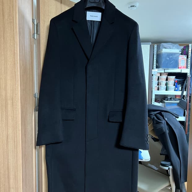 토니웩 캐시미어 싱글 커팅 코트 블랙M