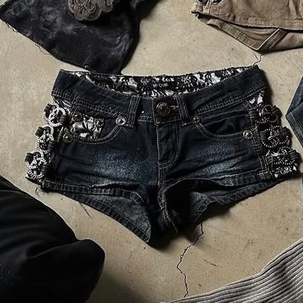 Shop502 dia깔 데님숏팬츠 로우라이즈 쇼츠
