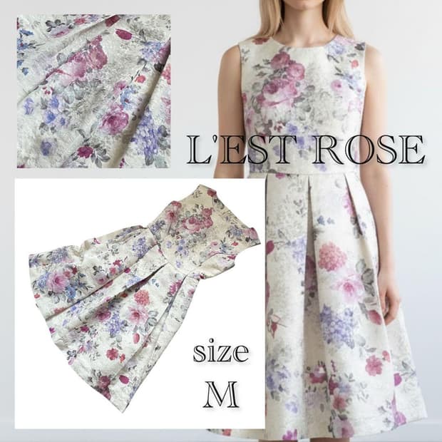 레스트로즈 고전일본빈티지)플로럴 장미 히메로리타 플레어 로맨틱 원피스