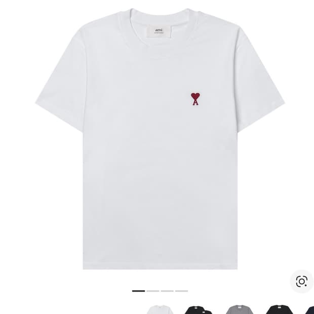 아미 스몰 하트 반팔 티셔츠 화이트