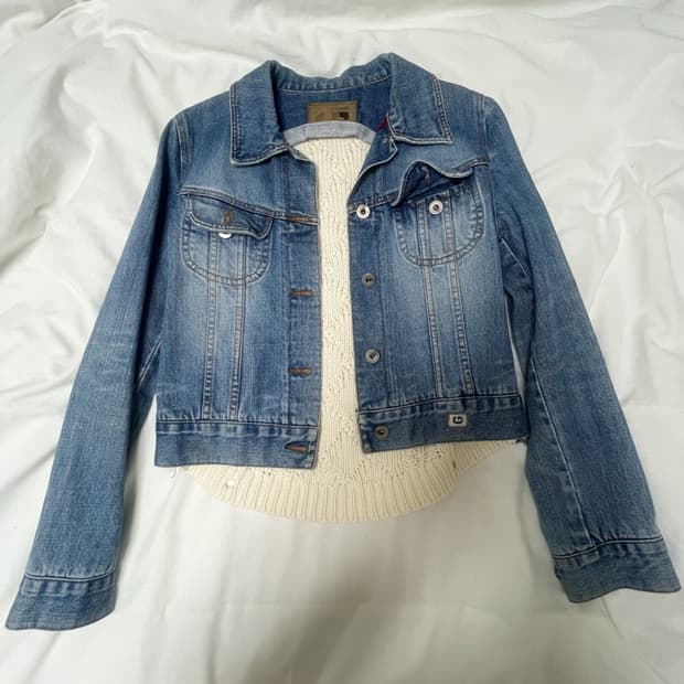게스 데님 니트 자켓