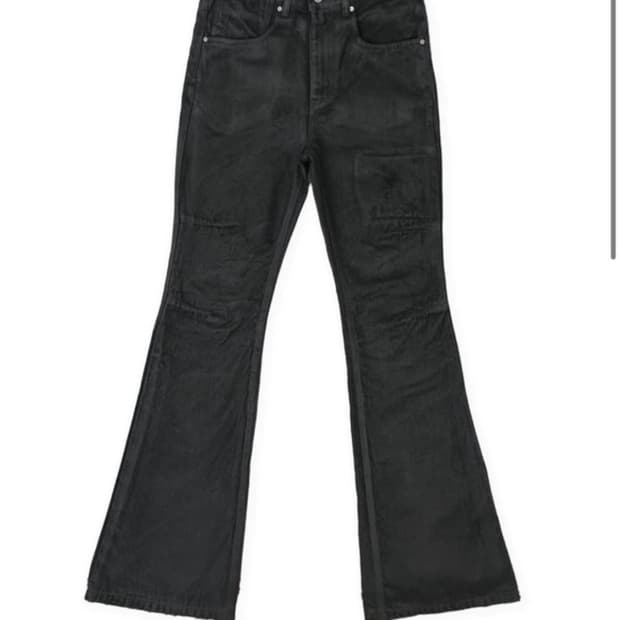 smallstupidtunes waxed flare denim