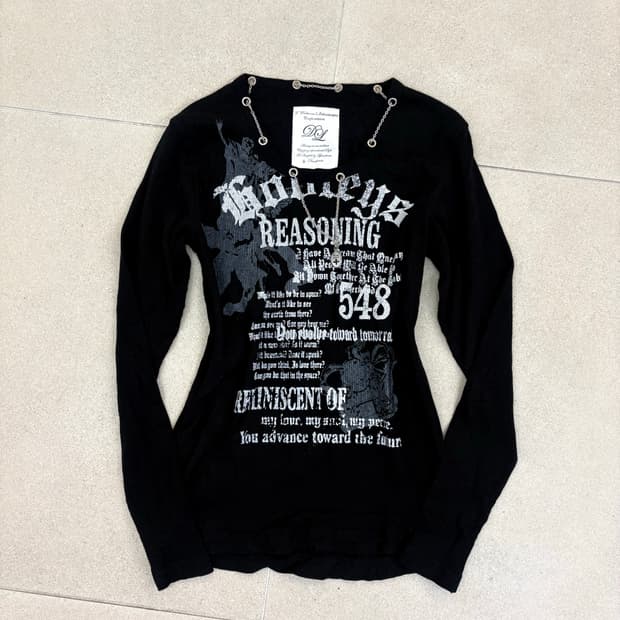 체인 레터링 롱슬리브