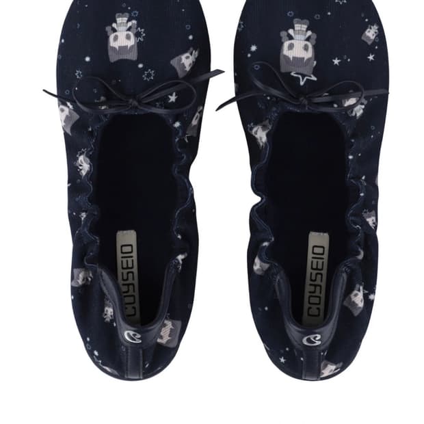 코이세이오 SHIRRING FLAT SHOES NAVY