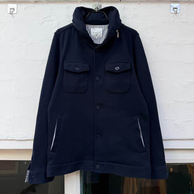 The Shop TK 네이비 스트라이프 후드 슬림 자켓 L