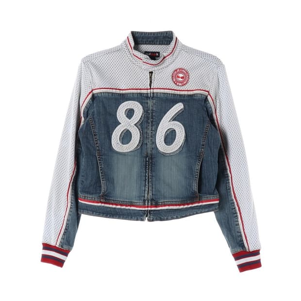 NULOOK Y2K 메쉬 데님 자켓 L