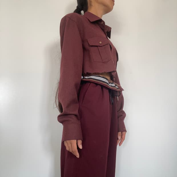 버건디 크롭 셋업