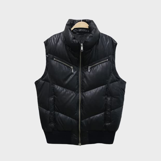 PAZZO DENIM STORE 블랙 다운 패딩 베스트 61296