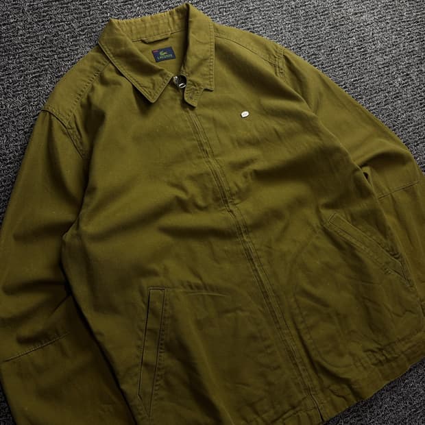 라코스테 금장로고 트윌 코튼 미니멀 스윙톱 자켓 1470