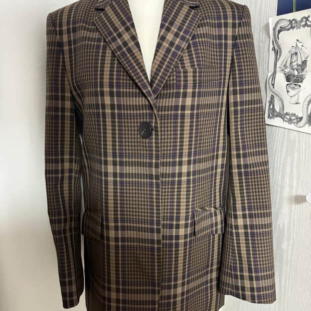 마조네 체크 자켓