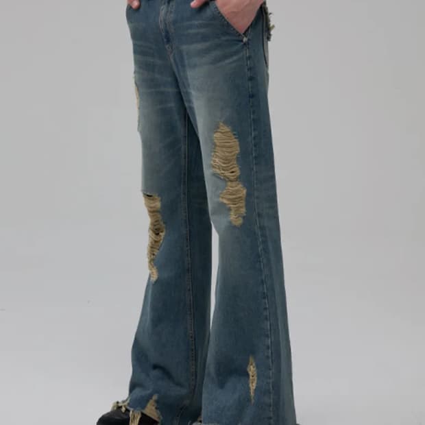 ESC studio damage boot cut denim pants