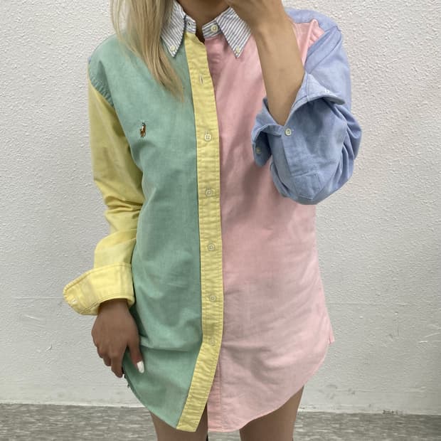폴로 랄프로렌 옥스포드 파스텔 코튼 셔츠 S