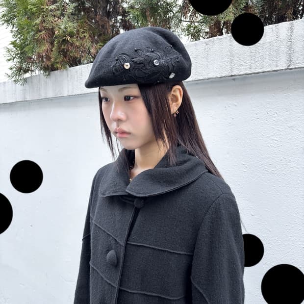 빈티지 울 베레모