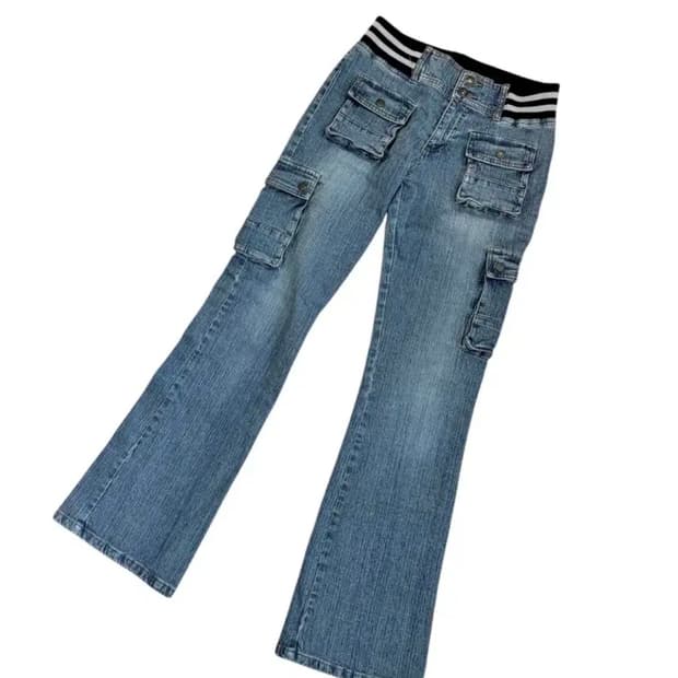 일본 로우웨스트 빈티지 포켓 청바지