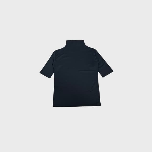 glossy half neck top