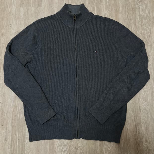 타미힐피거 미니플래그 코튼 니트집업 L/100 