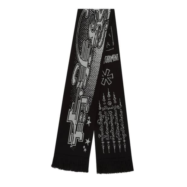 카시코 자카드 니트 스카프 블랙