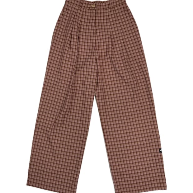 스컬프터 체크 핀턱 팬츠 S