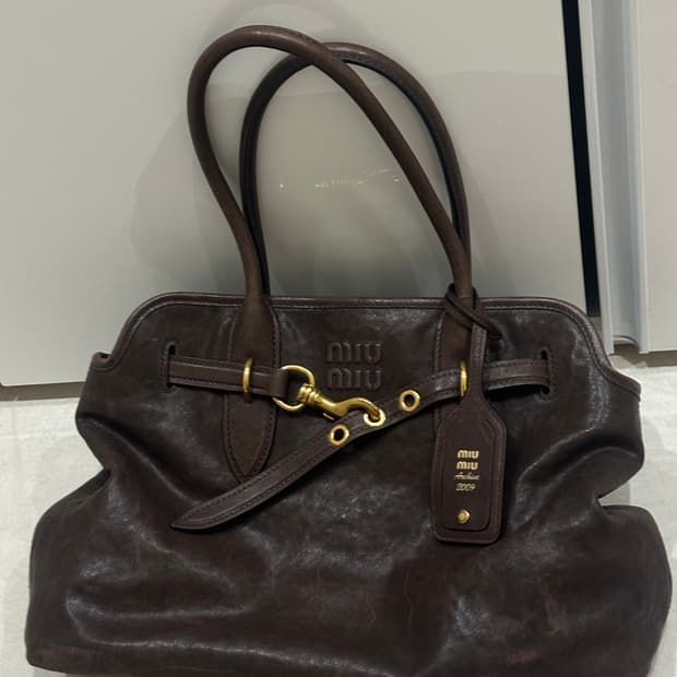 미우미우 아방뛰르 미디엄 브라운