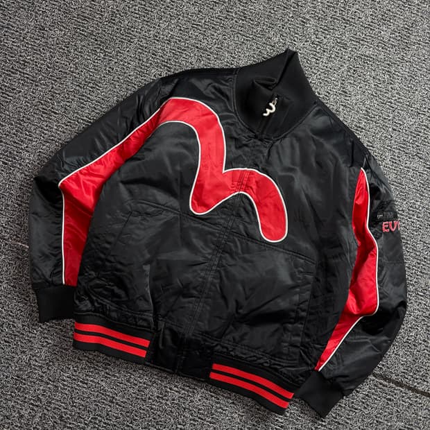 에비수 올드스쿨 빅로고 사틴 바시티 자켓 2279
