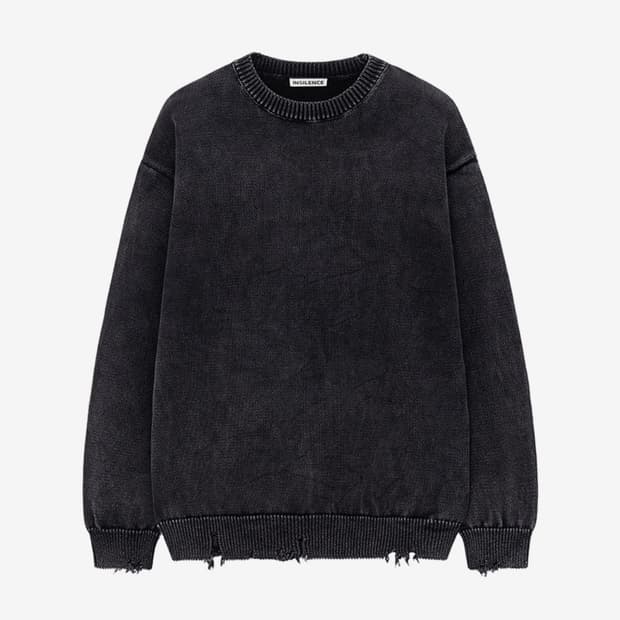 인사일런스 스톤 워시드 풀오버 니트 새상품