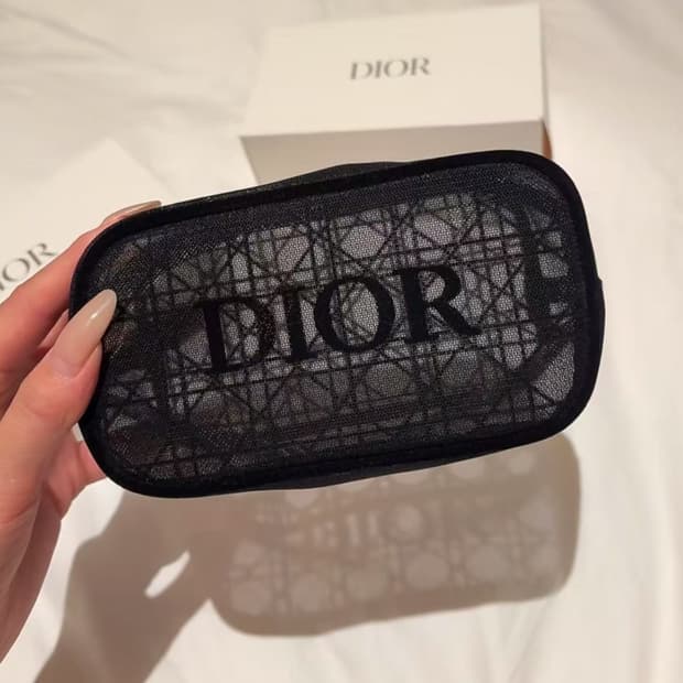 디올 블랙 메쉬 파우치