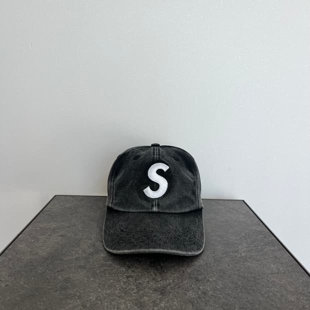(OS) 슈프림 S로고 볼캡 모자 피그먼트 블랙