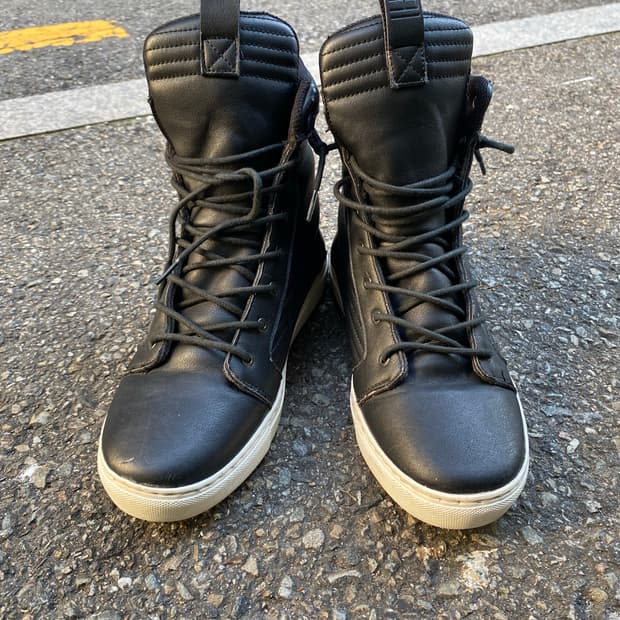 (Kai-aakmann)10’s Black Leather High-Top