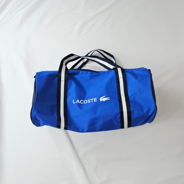 라코스테 블루 코튼 더플백 토트백 보스턴백 