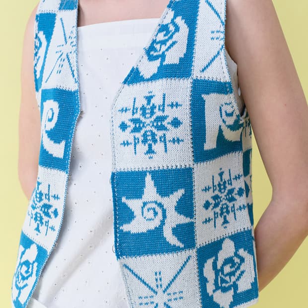 레이브 크로셰 니트 베스트 RAIVE Vintage Rose Croche