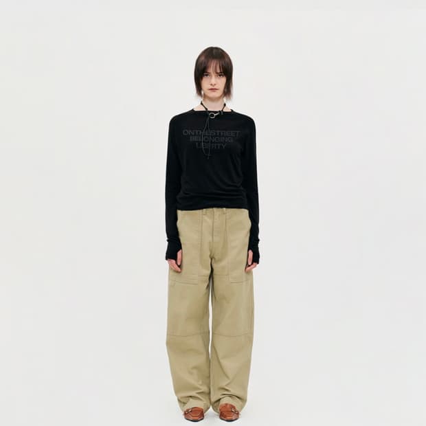 밀로우먼 코튼 카브 팬츠 베이지S